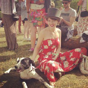 Stunning vintage red floral strapless dress S/M